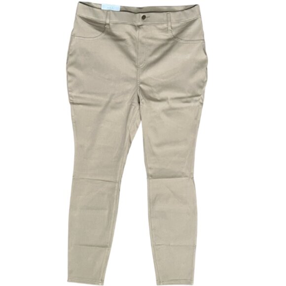 TIME & TRU Women's High Rise Stretch Fitted Core Jeggings Khaki XL (16-18) - Picture 2 of 3